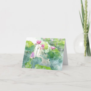 Beautiful Lotus Summer Blank Note Card