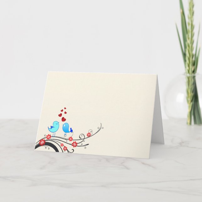 Beautiful love birds holiday card (Front)