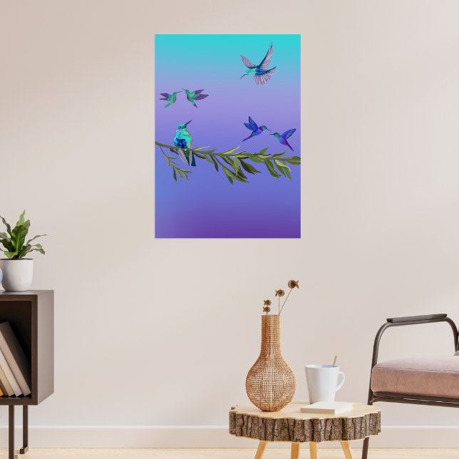 Beautiful love birds wall art poster (Living Room 3)