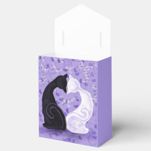 Beautiful Love Cat Couple Purple Favour Box
