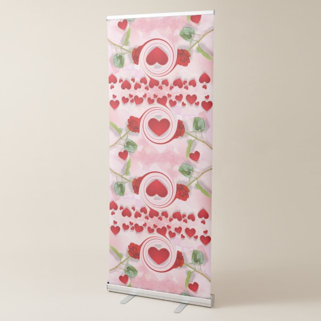 Beautiful Love Heart Graphic Pattern Design Retractable Banner (3/4)
