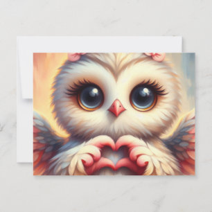 Beautiful Love Heart Owl Postcard