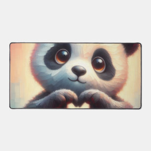 Beautiful Love Heart Panda Desk Mat