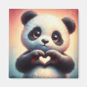Beautiful Love Heart Panda Magnet