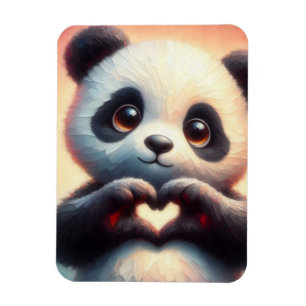 Beautiful Love Heart Panda Magnet