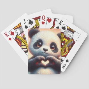 Beautiful Love Heart Panda Playing Cards