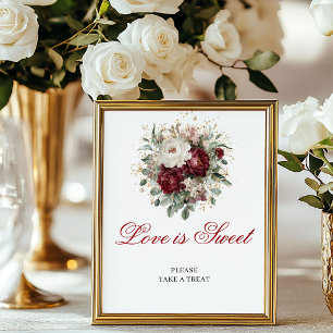 Beautiful Love is Sweet Gold Blush Burgundy Sign