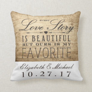 Beautiful Love Story Wedding Anniversary Pillow