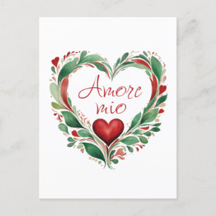 Beautiful Love Wreath Italian Colours Postcard