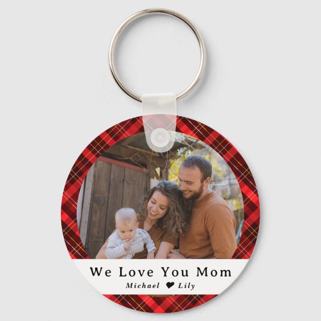 Beautiful Love You Mum Photo & Text Key Ring (Front)