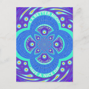 Beautiful Lovely African Blue Mandala Flora design Postcard