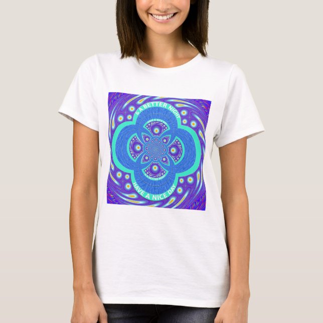 Beautiful Lovely African Blue Mandala Flora design T-Shirt (Front)