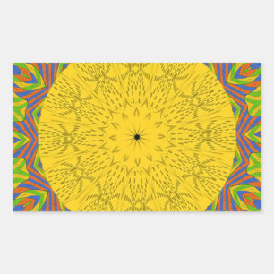 Beautiful Lovely African Golden Yellow Tribal art Rectangular Sticker
