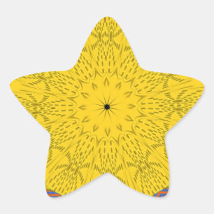 Beautiful Lovely African Golden Yellow Tribal art Star Sticker