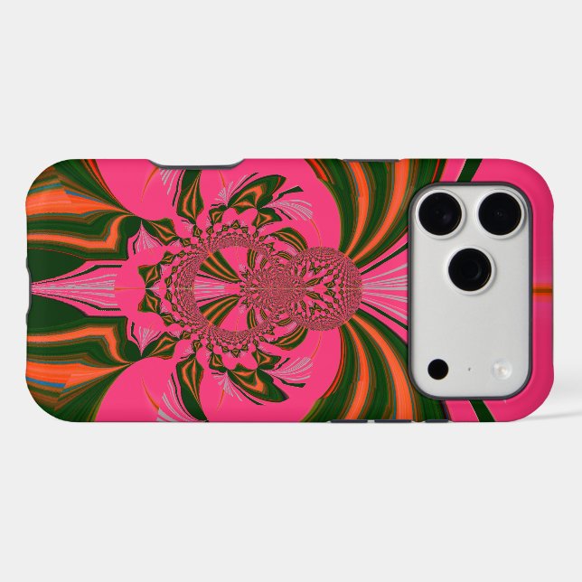 Beautiful Lovely African Hot Pink Red Golden Green (Back (Horizontal))