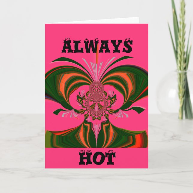 Beautiful Lovely African Hot Pink Red Golden Green Card (Front)