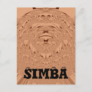 Beautiful Lovely African Lion head vector pattern Postcard