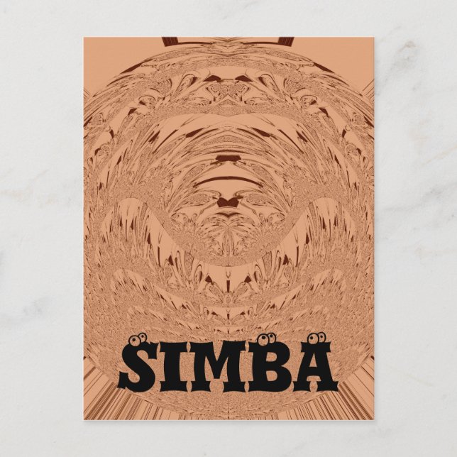 Beautiful Lovely African Lion head vector pattern  Postcard (Front)