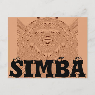 Beautiful Lovely African Lion head vector pattern Postcard