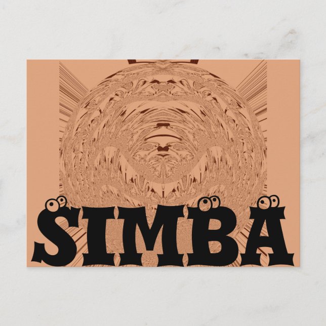 Beautiful Lovely African Lion head vector pattern  Postcard (Front)