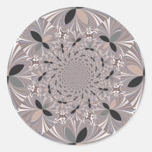 Beautiful lovely ash grey kaleidoscope seamless  classic round sticker