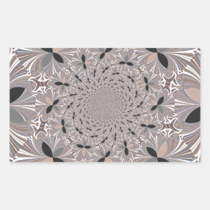 Beautiful lovely ash grey kaleidoscope seamless  rectangular sticker