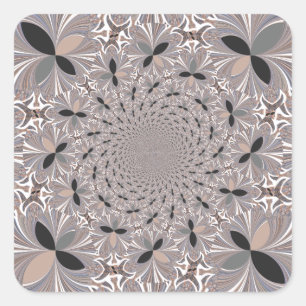 Beautiful lovely ash grey kaleidoscope seamless  square sticker