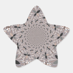 Beautiful lovely ash grey kaleidoscope seamless star sticker