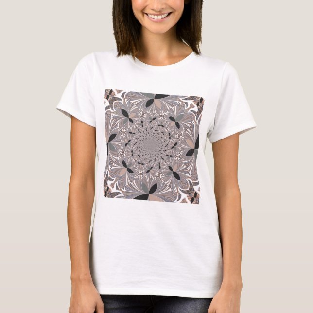 Beautiful lovely ash grey kaleidoscope seamless  T-Shirt (Front)