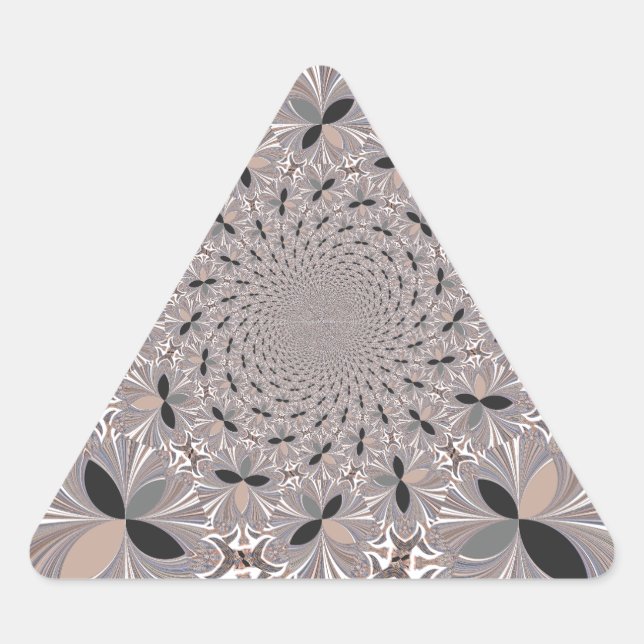 Beautiful lovely ash grey kaleidoscope seamless  triangle sticker (Front)