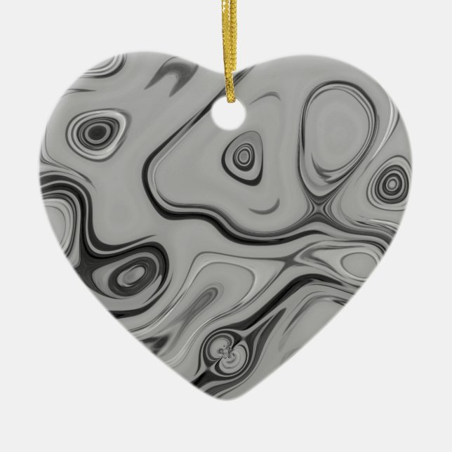  Beautiful Lovely Ash Grey Texture Colour Art Prin Ceramic Tree Decoration (Front)