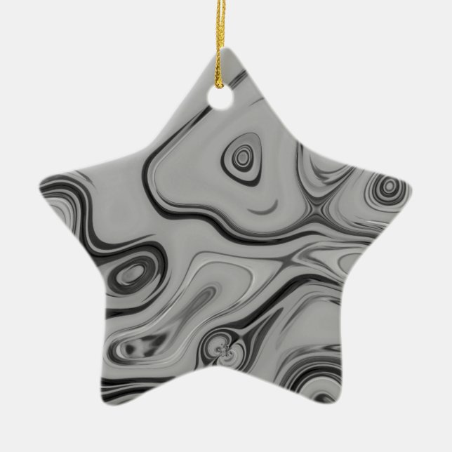  Beautiful Lovely Ash Grey Texture Colour Art Prin Ceramic Tree Decoration (Front)