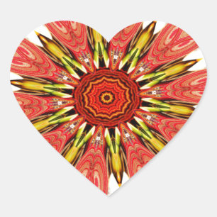 Beautiful Lovely Asian  traditional edgy pattern Heart Sticker