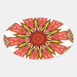 Beautiful Lovely Asian traditional edgy pattern Oval Sticker