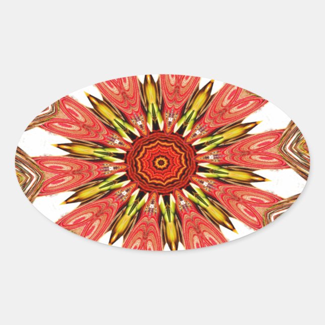 Beautiful Lovely Asian  traditional edgy pattern Oval Sticker (Front)