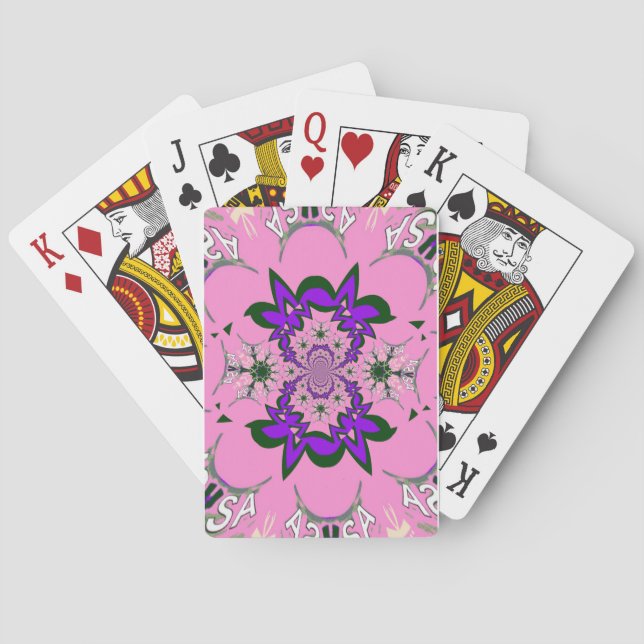 Beautiful Lovely Baby Pink Floral Purple Shade  Playing Cards (Back)