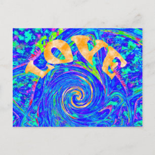 Beautiful Lovely Blue Love Print Flash  vector art Postcard