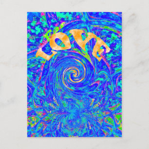 Beautiful Lovely Blue Love Print Flash  vector art Postcard