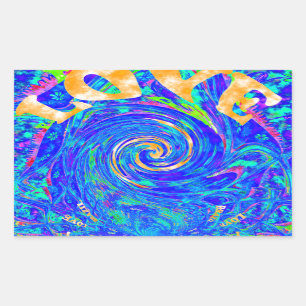 Beautiful Lovely Blue Love Print Flash  vector art Rectangular Sticker