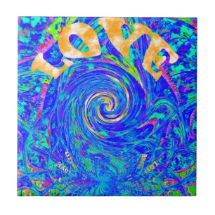 Beautiful Lovely Blue Love Print Flash vector art Tile
