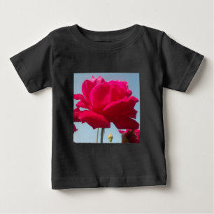 Beautiful Lovely Celestial Rose Red Against Blue Baby T-Shirt
