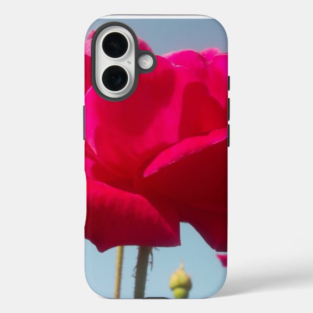 Beautiful Lovely Celestial Rose Red Against Blue  Case-Mate iPhone Case (Back)