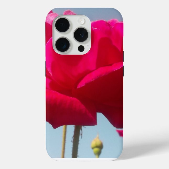 Beautiful Lovely Celestial Rose Red Against Blue  Case-Mate iPhone Case (Back)