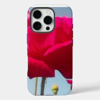 Beautiful Lovely Celestial Rose Red Against Blue iPhone 16 Pro Case