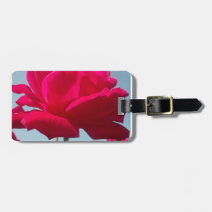 Beautiful Lovely Celestial Rose Red Against Blue Luggage Tag