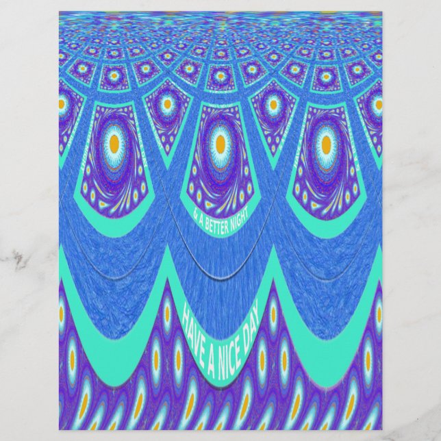 Beautiful Lovely Cyan Blue batik Print vector Art (Front)