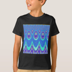 Beautiful Lovely Cyan Blue batik Print vector Art T-Shirt
