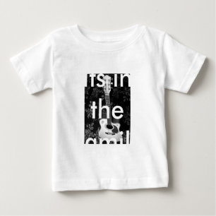 Beautiful Lovely Guitar African Grayscale Motif  Baby T-Shirt