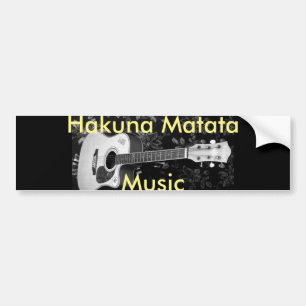 Beautiful Lovely Guitar African Grayscale Motif  Bumper Sticker
