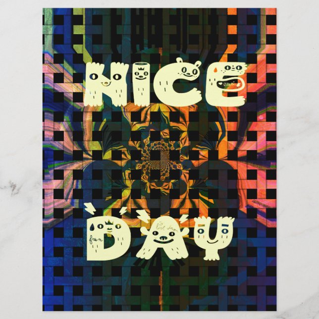 Beautiful Lovely Have a Nice Day Text Print vector (Front)